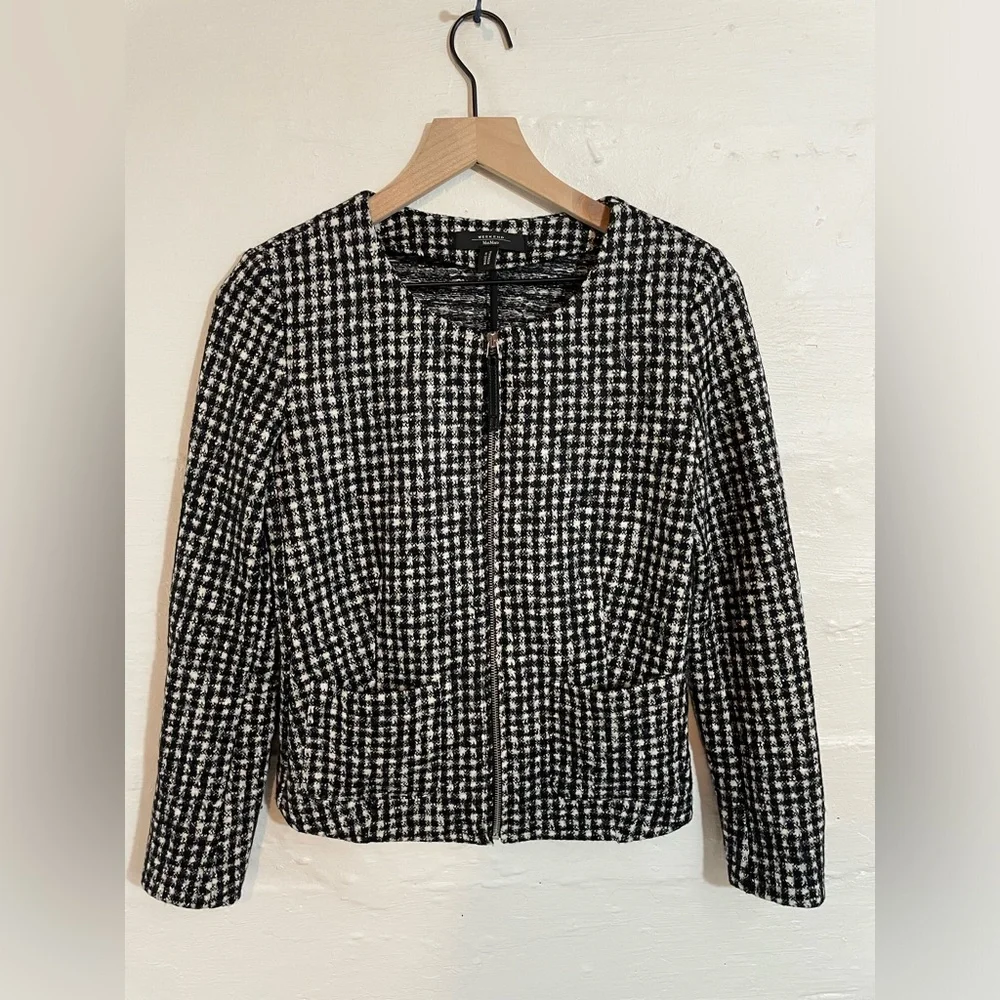 Weekend MaxMara Black and White Checkered Jacket - Picture 2 of 8